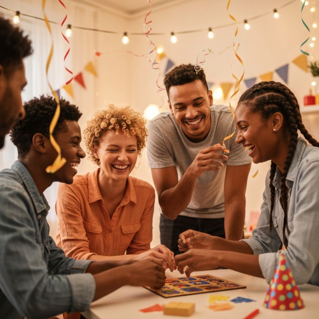 Amigos divirtiéndose jugando